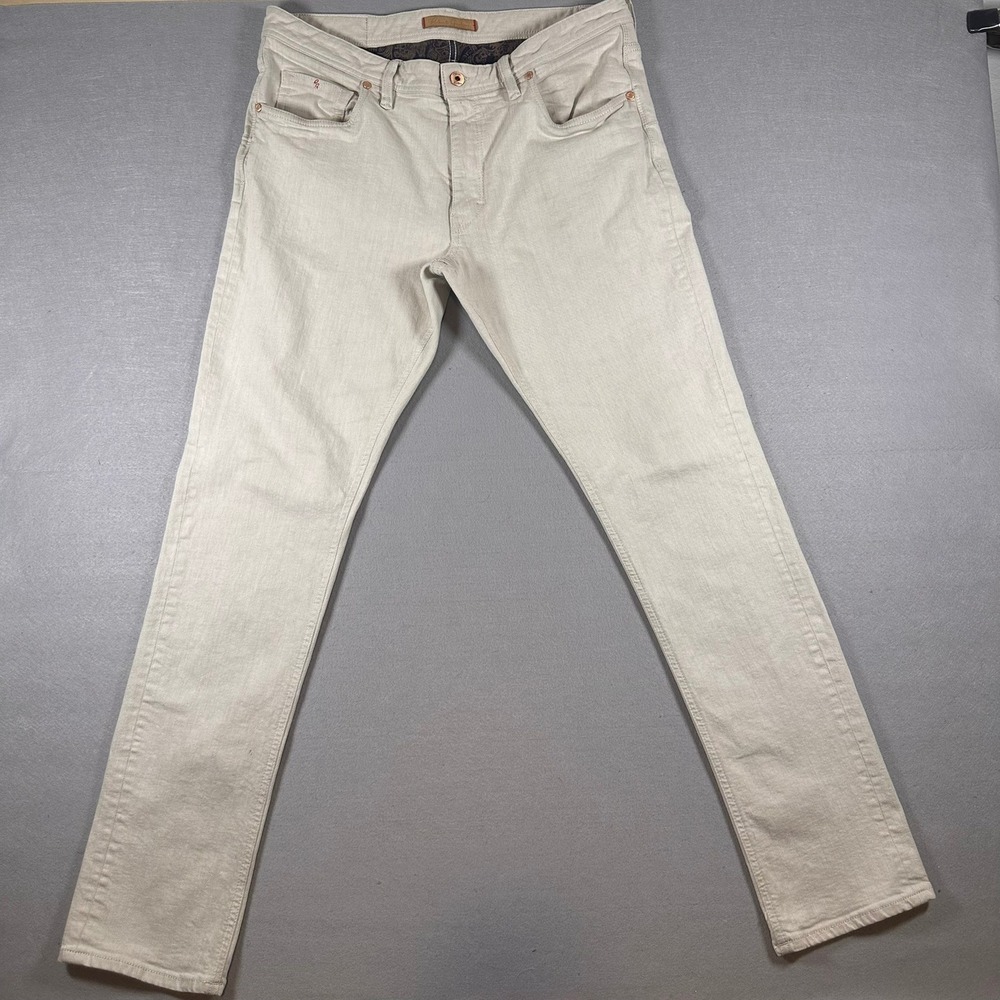 Robert Graham Jeans Mens 36 Off White Straight Leg Made‎ in Italy Luxury Denim